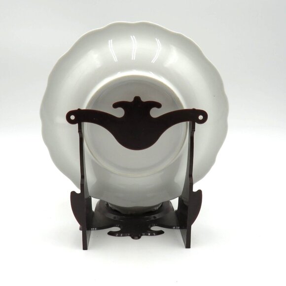 Vintage Vienna State Opera Cup Saucer Set Gold Trim Floral Design Plastic Stand - Picture 4 of 16